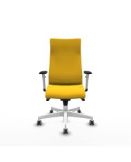 Silla Ergonómica Albacete dirección sincro brazos 1D blancos base blanca ruedas 65 engomadas