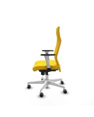 Silla Ergonómica Albacete dirección sincro brazos 1D blancos base blanca ruedas 65 engomadas