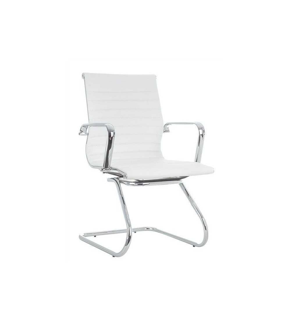 Pack Sillas Oficina LONDRES compuesto por 1 sillón alto + 2 sillones fijos, blanco