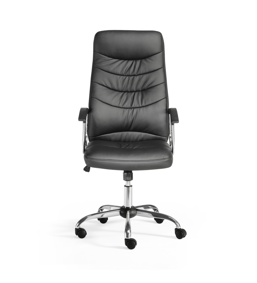 Sillón de dirección OSLO de Euromof, en acabado ecopiel negro-1 Sillón de dirección OSLO de Euromof, en acabado ecopiel negro-1