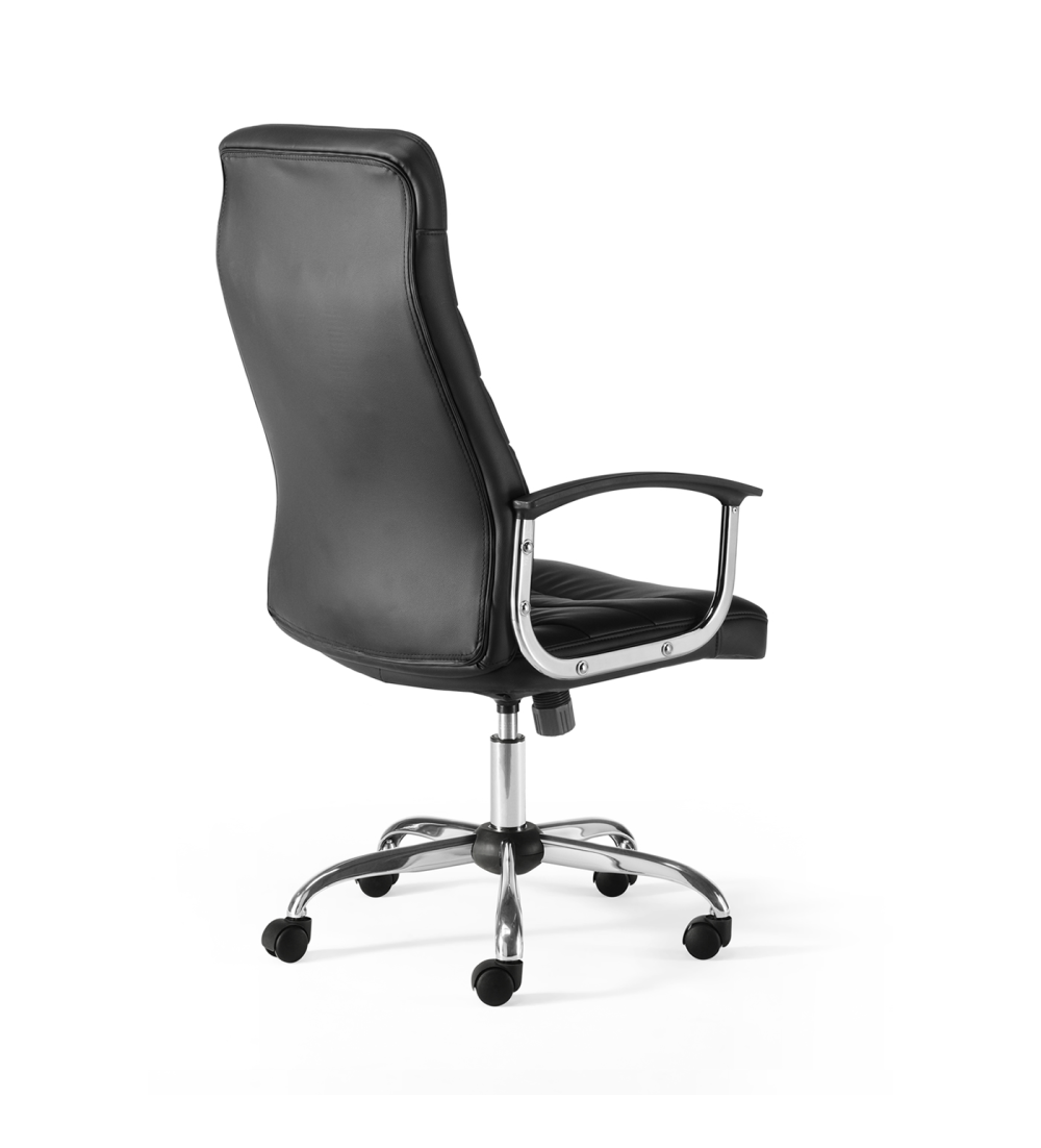 Sillón de dirección OSLO de Euromof, en acabado ecopiel negro-2 Sillón de dirección OSLO de Euromof, en acabado ecopiel negro-2