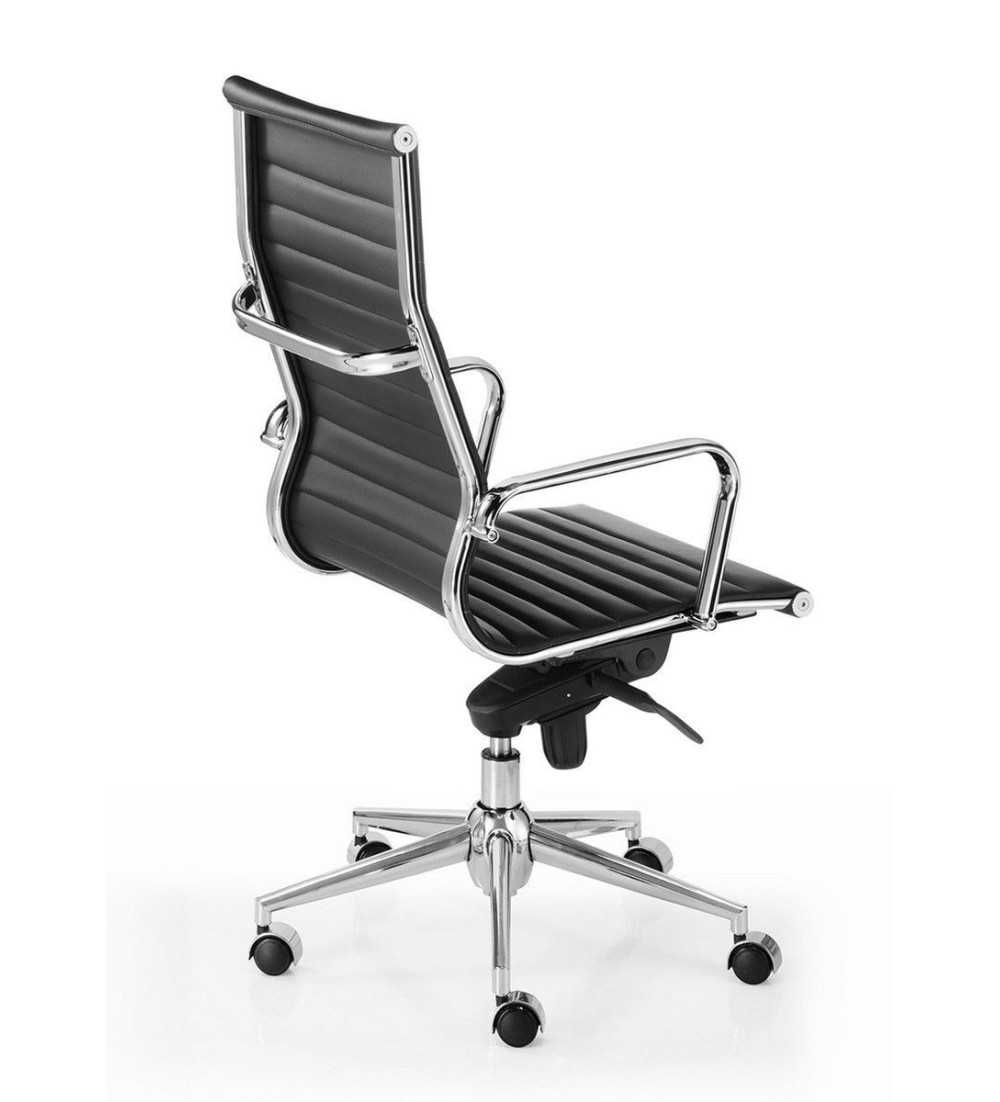 Sillón de oficina LONDRES respaldo alto, polipiel blanco de Euromof