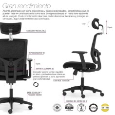 Silla ergonómica VIENA de Euromof, uso recomendado 8 horas