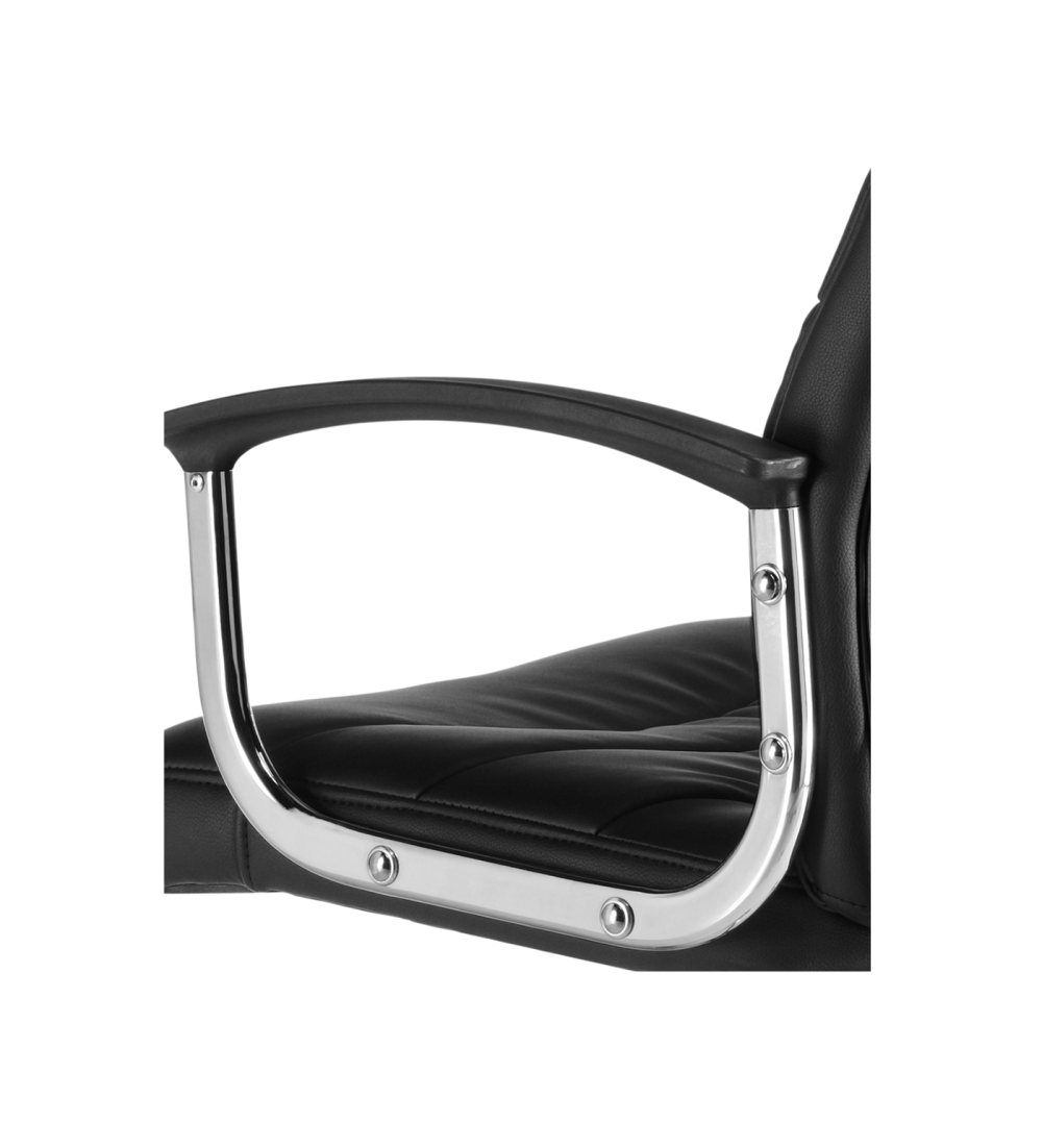 Sillón de dirección OSLO de Euromof, en acabado ecopiel negro-3 Sillón de dirección OSLO de Euromof, en acabado ecopiel negro-3