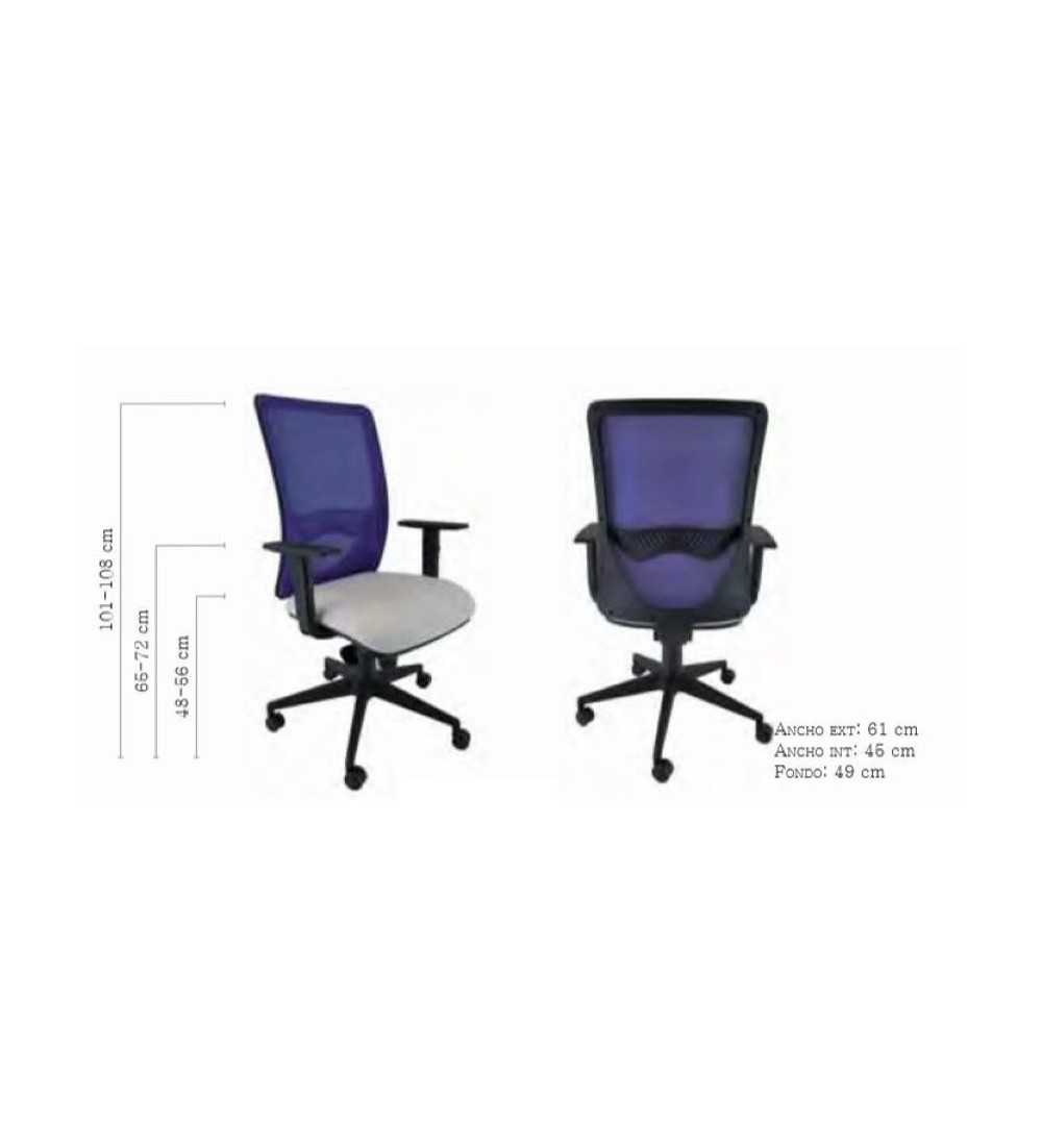 Silla ergonómica de oficina modelo ERGOSTELLAR, con brazos regulables
