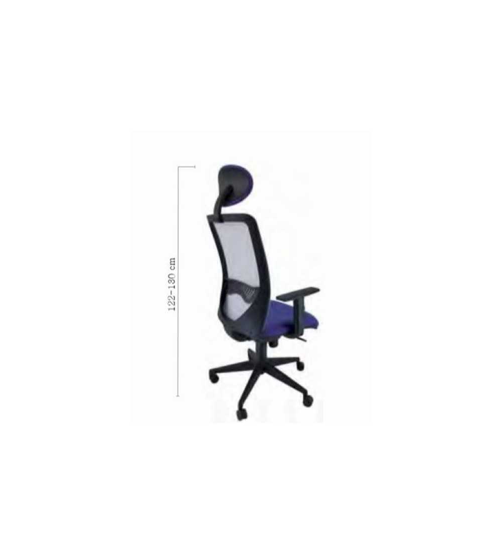 Silla ergonómica de oficina modelo ERGOSTELLAR, con cabezal, brazos regulables