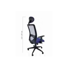 Silla ergonómica de oficina modelo ERGOSTELLAR, con cabezal, brazos regulables