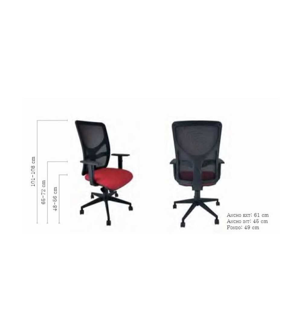 Silla ergonómica de oficina modelo LUMBARIS, con brazos regulables