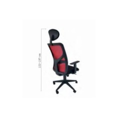 Silla ergonómica de oficina modelo LUMBARIS, con cabezal, brazos regulables