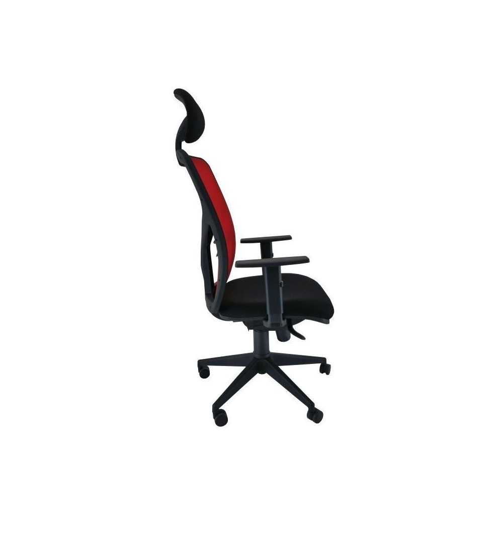 Silla ergonómica de oficina modelo LUMBARIS, con cabezal, brazos regulables