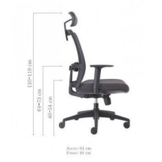 Silla ergonómica de oficina modelo COMFIEX, con cabezal, brazos regulables