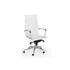 Pack Sillas Oficina LONDRES compuesto por 1 sillón alto + 2 sillones fijos, blanco