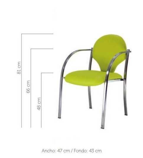 Silla confidente modelo INCA de Vincolo, con tapa trasera polipropileno