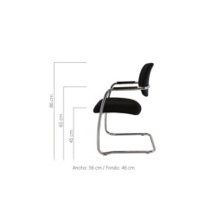 Silla confidente modelo RELAXOR, respaldo tapizado