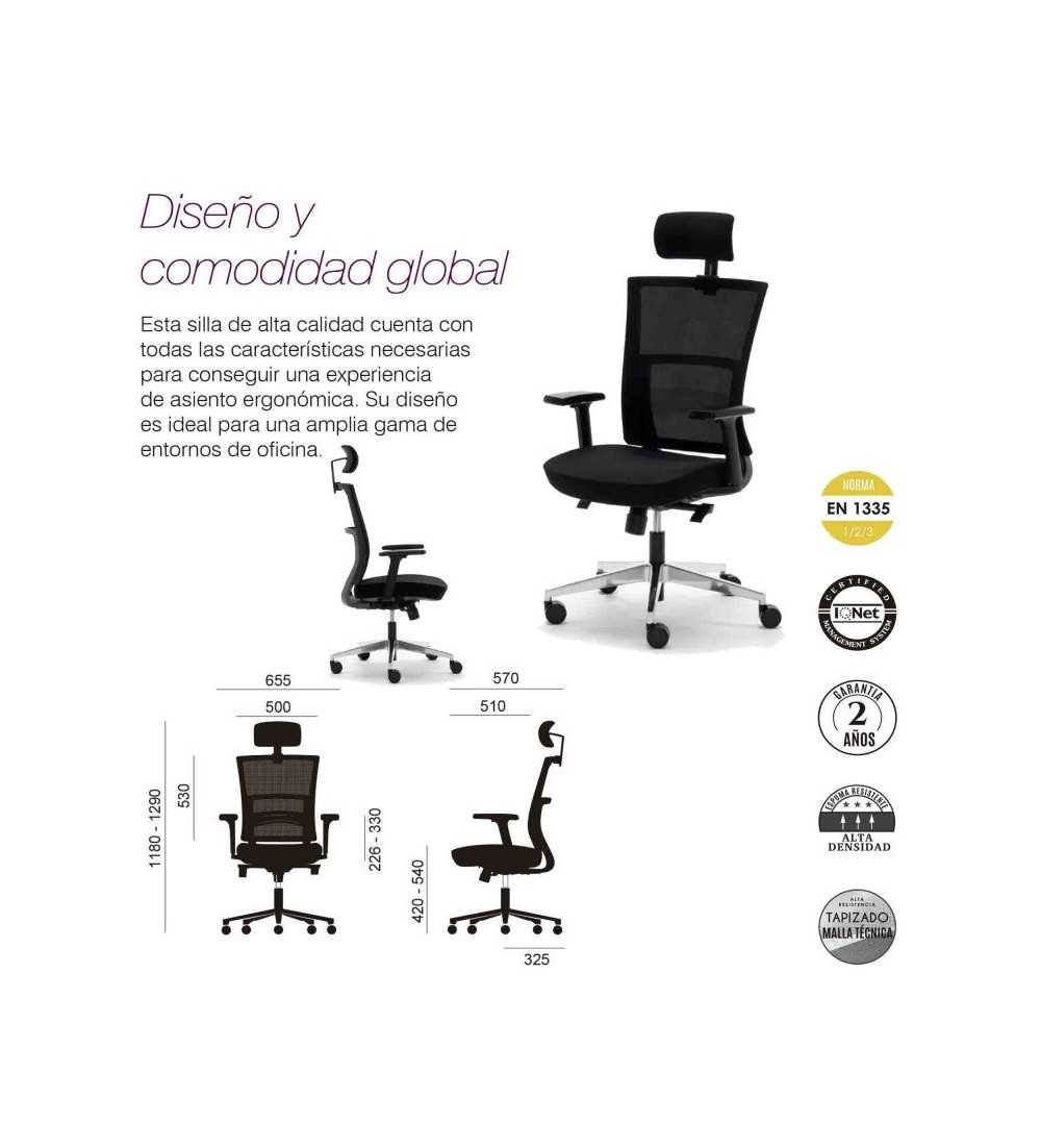 Silla ergonómica ATLANTA de Euromof, uso recomendado 8 horas-0 Silla ergonómica ATLANTA de Euromof, uso recomendado 8 horas-0