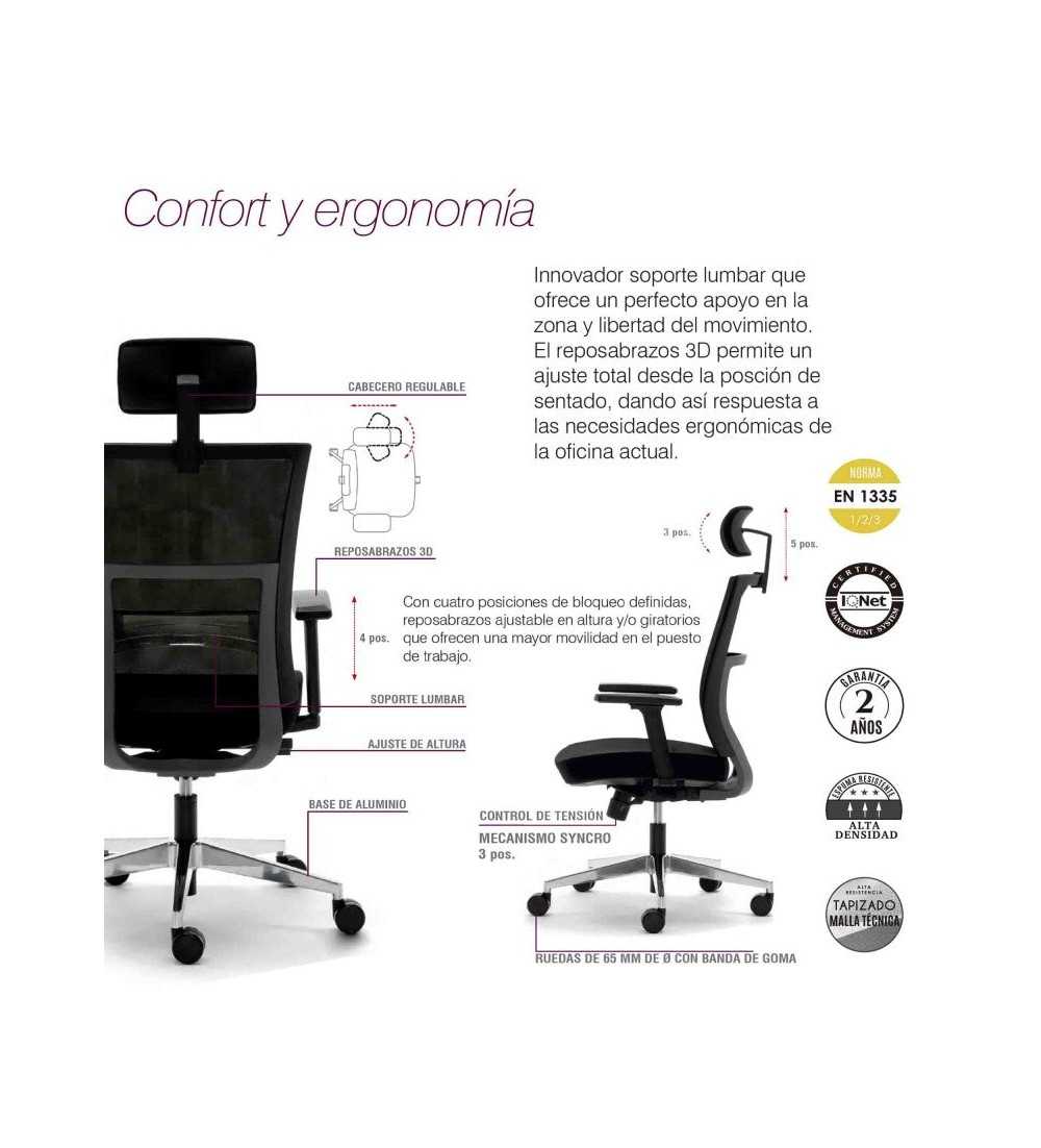Silla ergonómica ATLANTA de Euromof, uso recomendado 8 horas-1 Silla ergonómica ATLANTA de Euromof, uso recomendado 8 horas-1