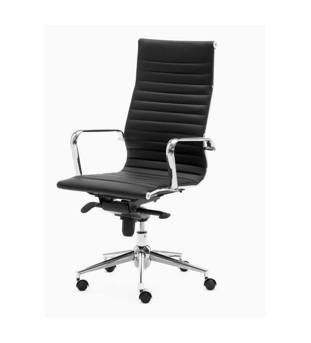 Sillón de oficina LONDRES respaldo alto, polipiel blanco de Euromof