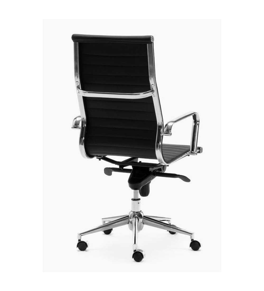 Sillón de oficina LONDRES respaldo alto, polipiel blanco de Euromof