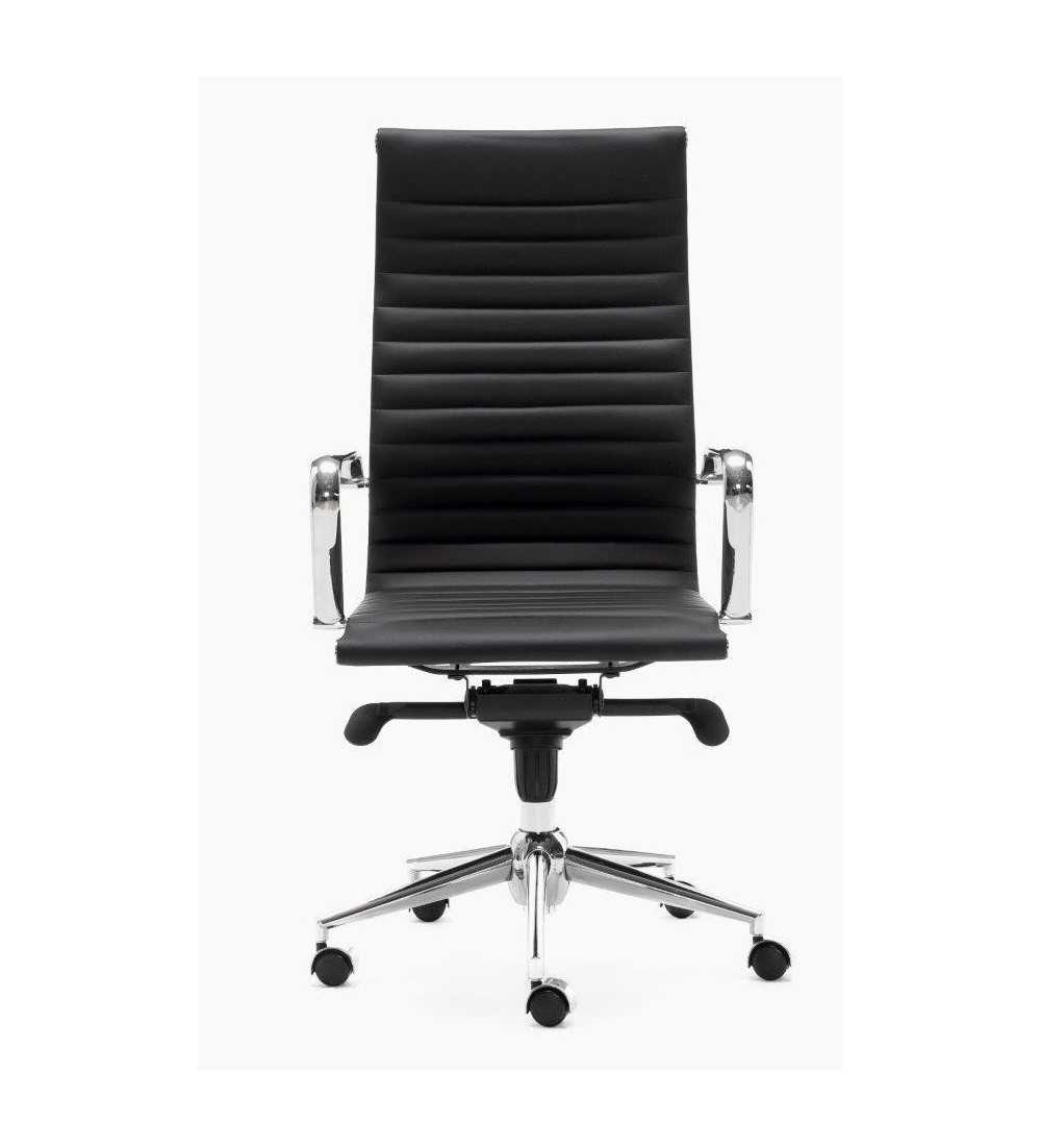 Sillón de oficina LONDRES respaldo alto, polipiel blanco de Euromof