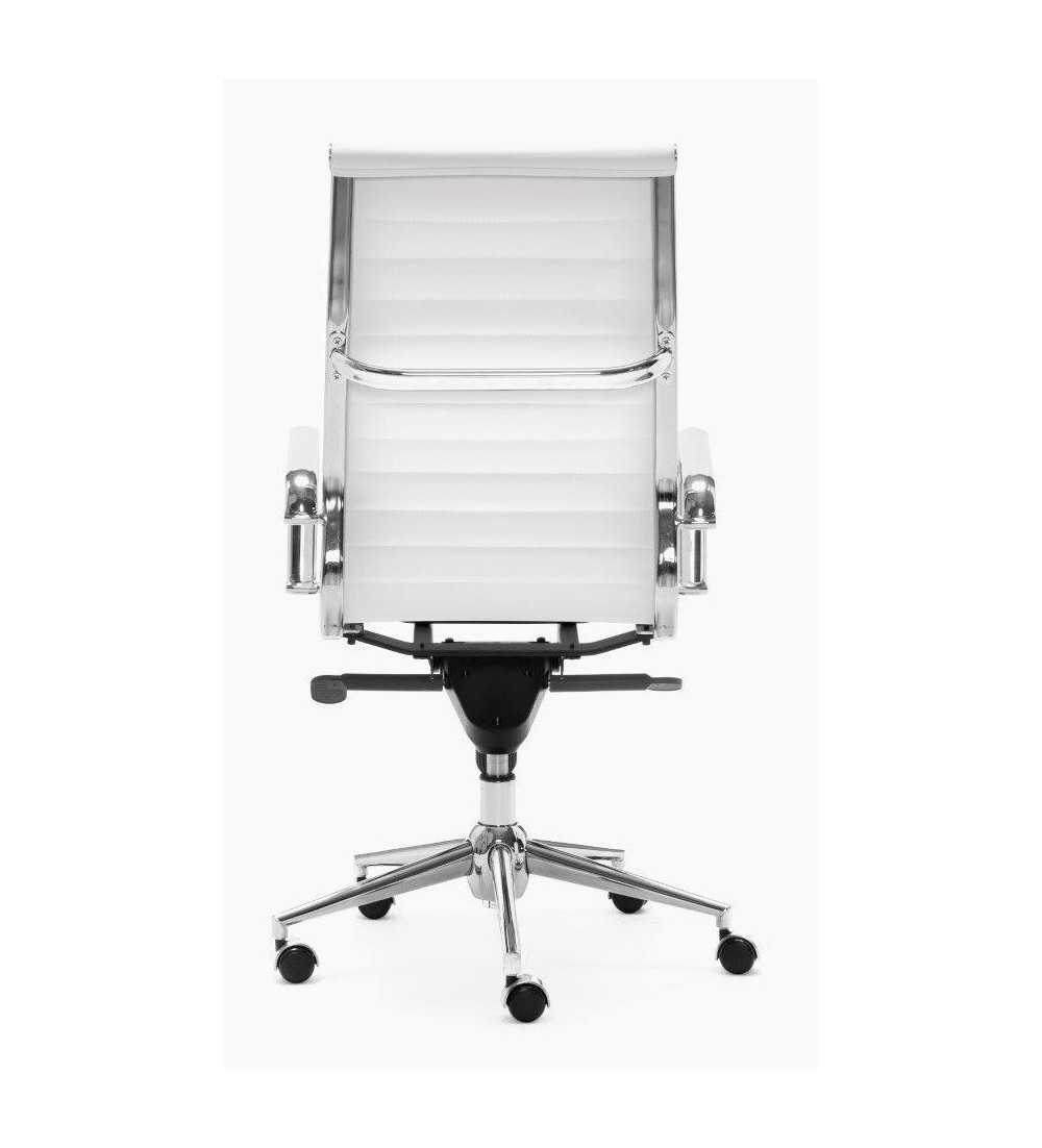 Sillón de oficina LONDRES respaldo alto, polipiel blanco de Euromof
