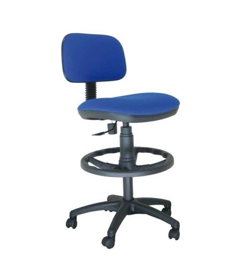 Taburete de oficina modelo FLEXISTOOL, con ruedas, aro negro, giratorio