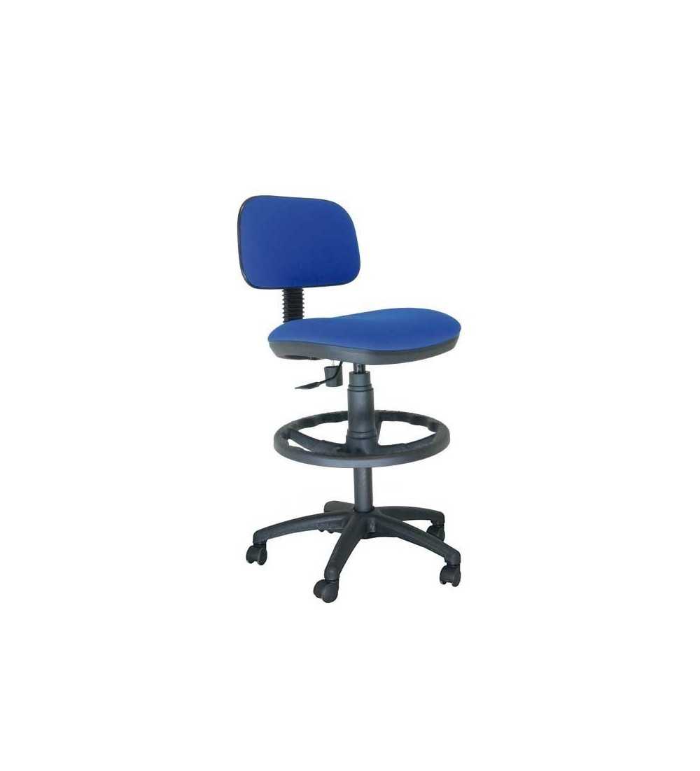 Taburete de oficina modelo SOFY de Vincolo, con ruedas, aro negro, giratorio