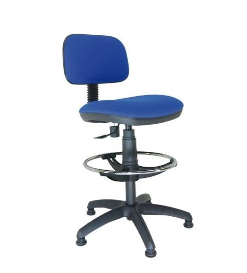 Taburete de oficina modelo FLEXISTOOL, con topes, aro cromado, giratorio