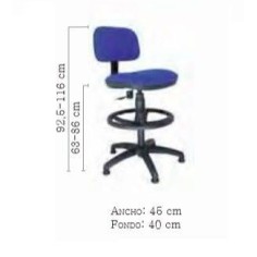 Taburete de oficina modelo FLEXISTOOL, con ruedas, aro cromado, giratorio