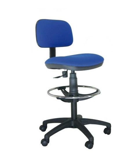 Taburete de oficina modelo FLEXISTOOL, con ruedas, aro cromado, giratorio
