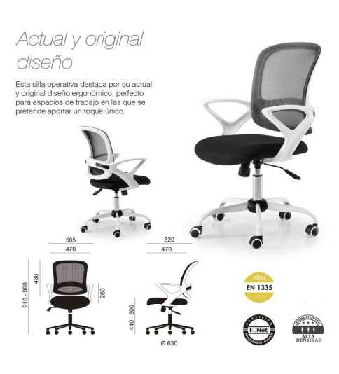 Silla de Oficina LISBOA de Euromof, uso recomendado 8 horas-0