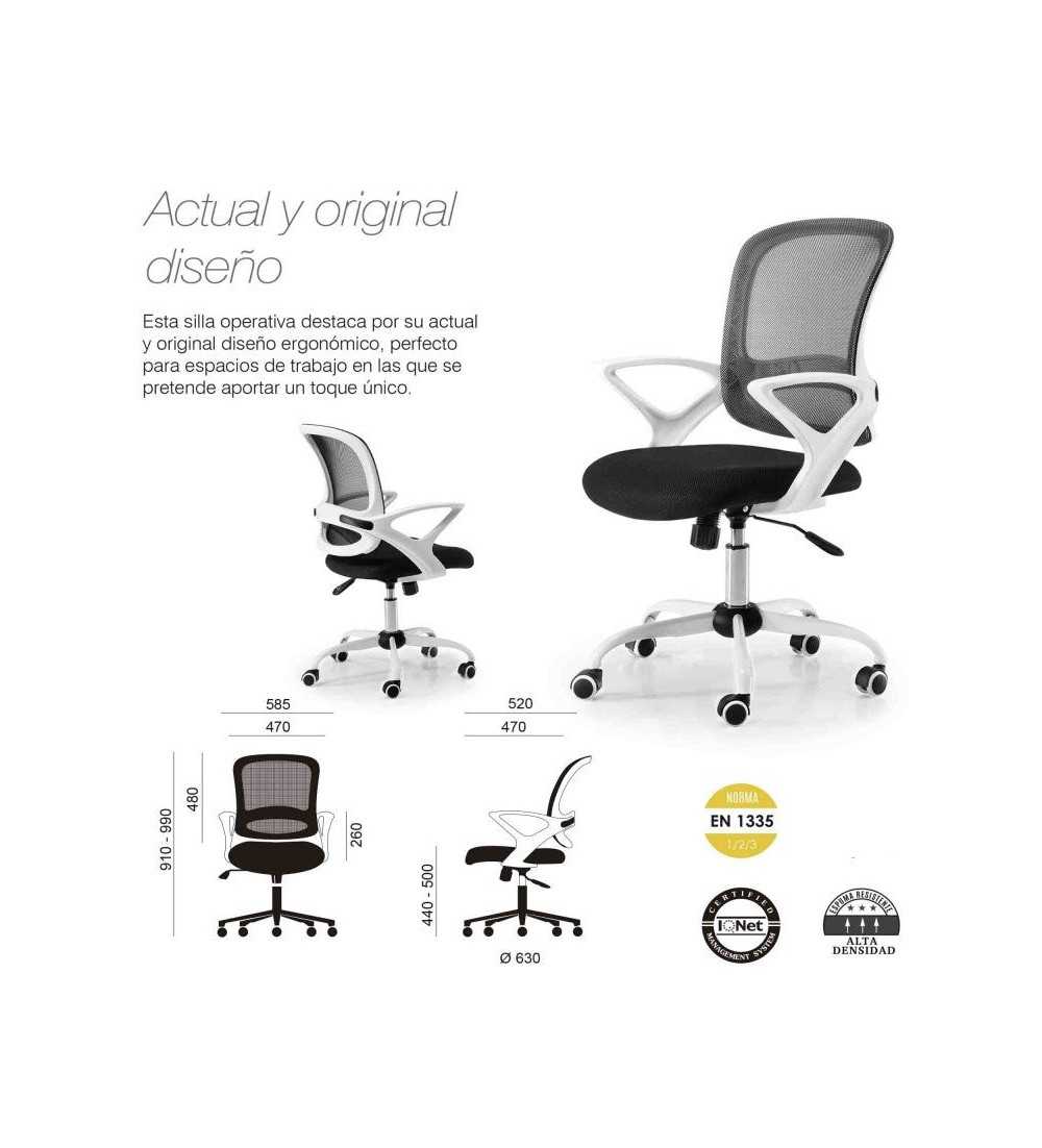 Silla de Oficina LISBOA de Euromof, uso recomendado 8 horas-0 Silla de Oficina LISBOA de Euromof, uso recomendado 8 horas-0