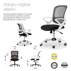Silla de Oficina LISBOA de Euromof, uso recomendado 8 horas