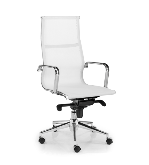 Silla de oficina BERLIN de Euromof, en acabado malla blanca