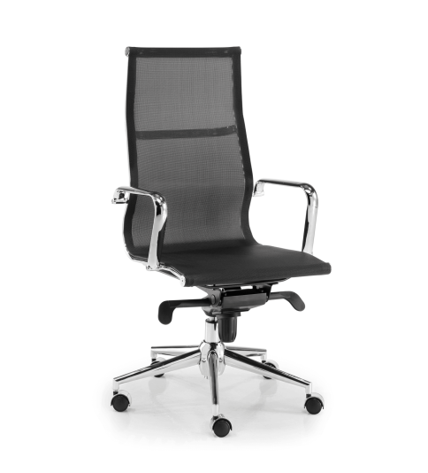 Silla de oficina BERLIN de Euromof, en acabado malla negra