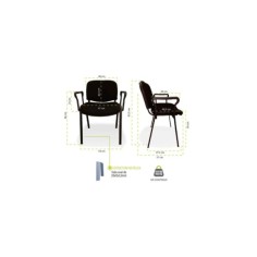 Silla confidente modelo ACCOMMODA, tapizada, calidad superior, con brazos