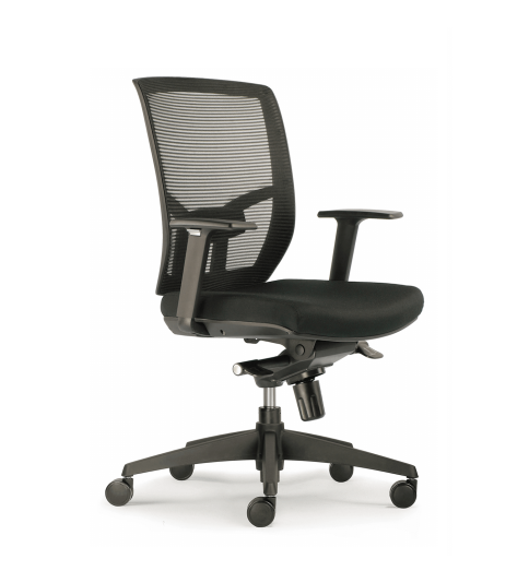 Silla de Oficina CHICAGO de Euromof en acabado negro, uso recomendado 8 horas