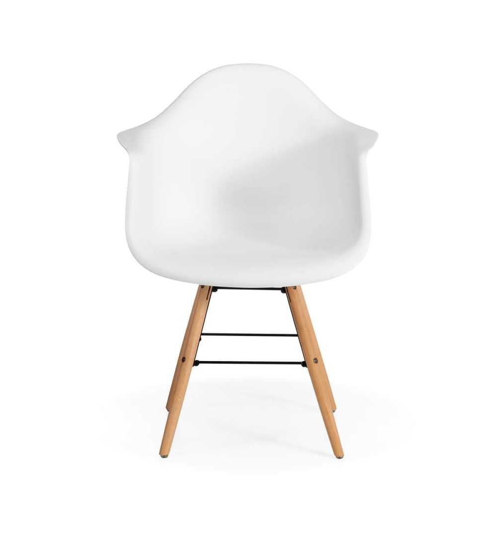 Lote 4 Sillas Confidente RIGA de Euromof, Patas Madera, Diseño Nórdico, Blanco-1 Lote 4 Sillas Confidente RIGA de Euromof, Patas Madera, Diseño Nórdico, Blanco-1