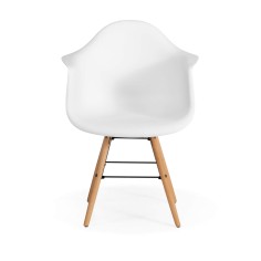 Lote 4 Sillas Confidente RIGA de Euromof, Patas Madera, Diseño Nórdico, Blanco