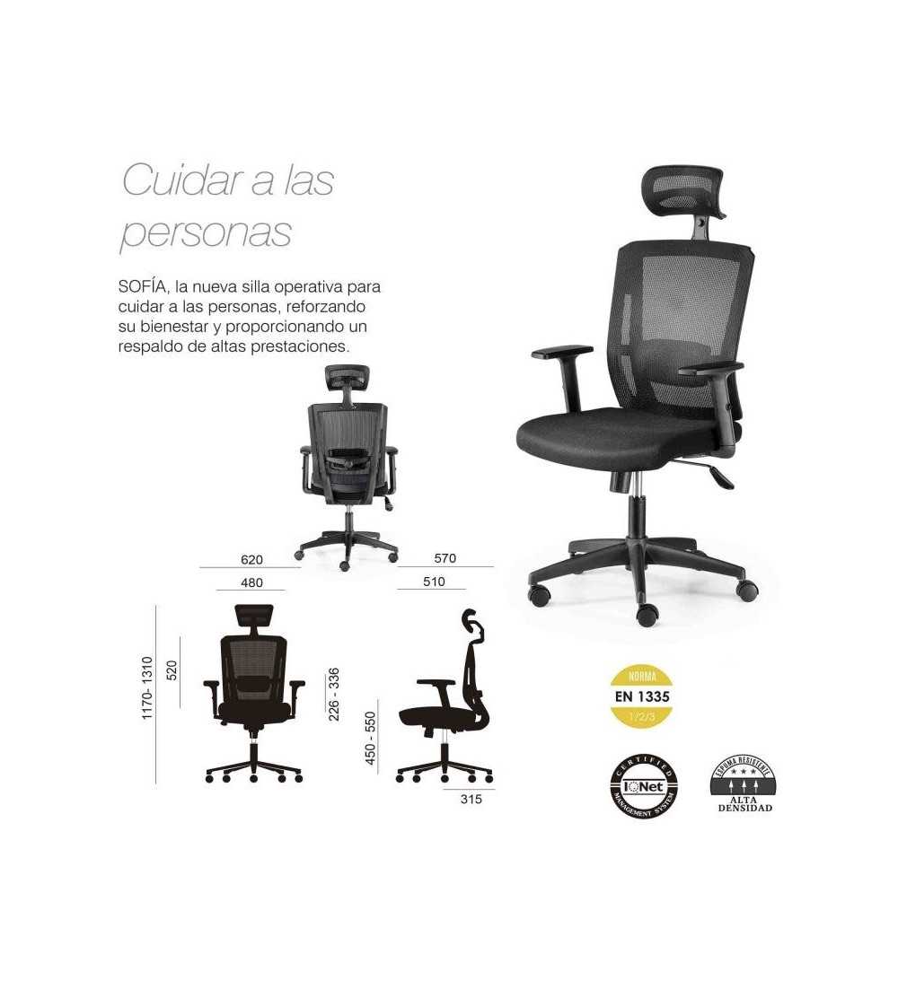 Silla ergonómica SOFIA de Euromof, uso recomendado 8 horas-0 Silla ergonómica SOFIA de Euromof, uso recomendado 8 horas-0