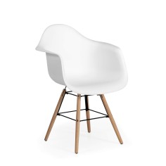 Lote 4 Sillas Confidente RIGA de Euromof, Patas Madera, Diseño Nórdico, Blanco