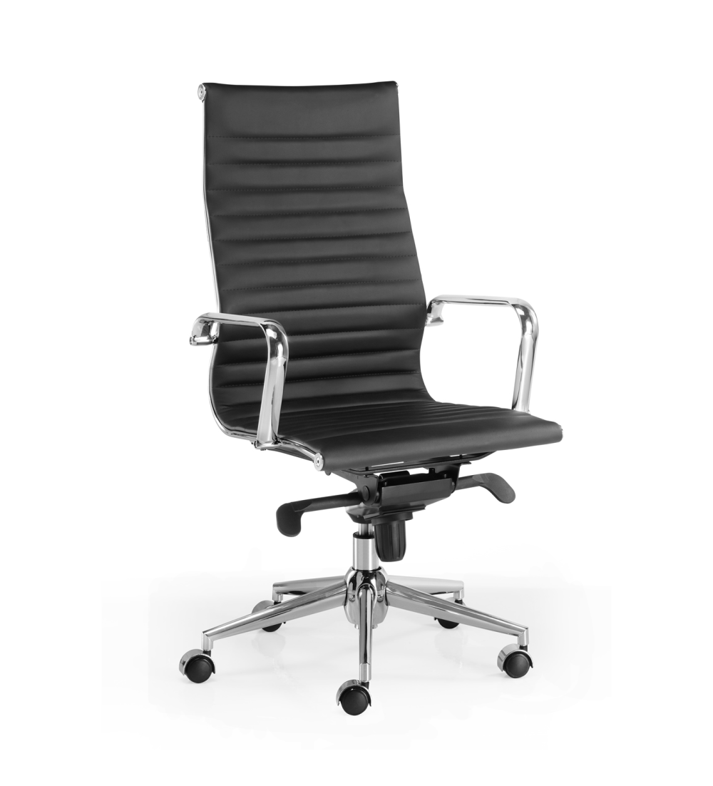 Silla de oficina LONDRES de Euromof, en acabado polipiel negro Silla de oficina LONDRES de Euromof, en acabado polipiel negro
