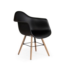 Lote 4 Sillas Confidente RIGA de Euromof, Patas Madera, Diseño Nórdico, Negro