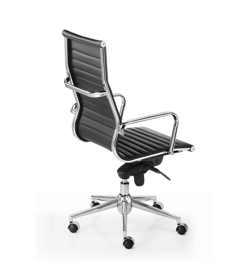 Silla de oficina LONDRES de Euromof, en acabado polipiel negro Silla de oficina LONDRES de Euromof, en acabado polipiel negro