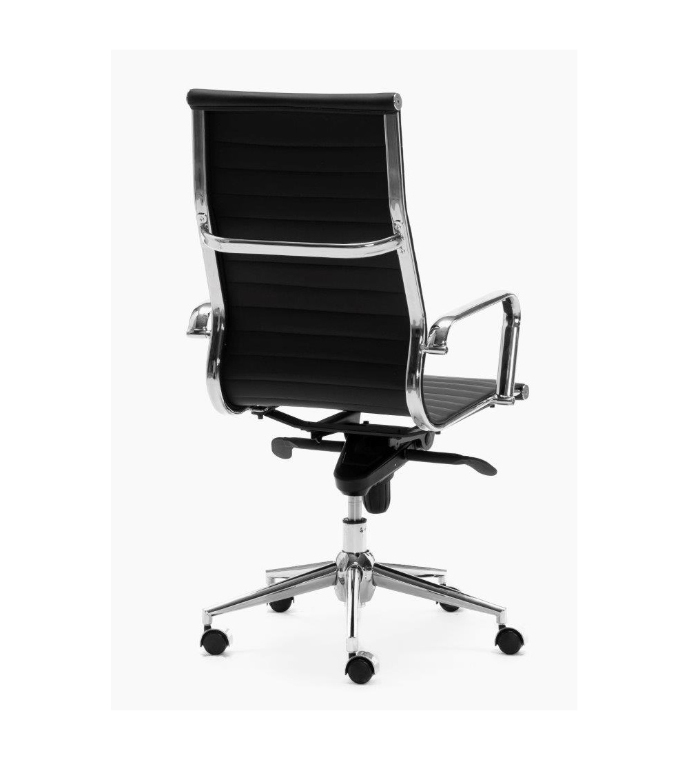 Silla de oficina LONDRES de Euromof, en acabado polipiel negro Silla de oficina LONDRES de Euromof, en acabado polipiel negro