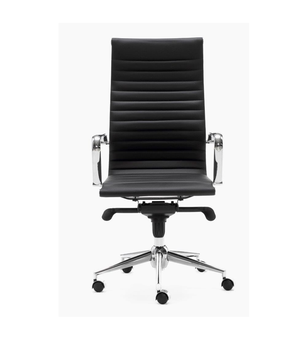 Silla de oficina LONDRES de Euromof, en acabado polipiel negro Silla de oficina LONDRES de Euromof, en acabado polipiel negro