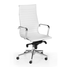 Silla de oficina LONDRES de Euromof, en acabado polipiel blanco