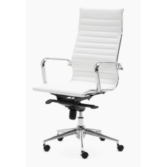 Silla de oficina LONDRES de Euromof, en acabado polipiel blanco