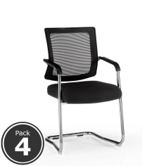 Lote 4 Sillas Confidente DALLAS de Euromof, Estructura Metálica, Excelente Calidad