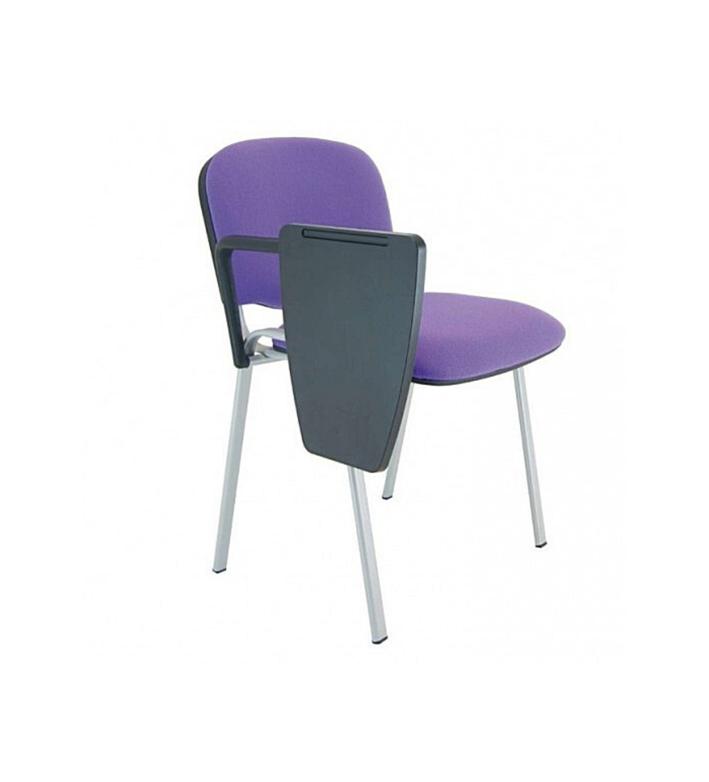 Silla confidente modelo FISSA de Vincolo, con pala derecha, tapizada, estructura negra