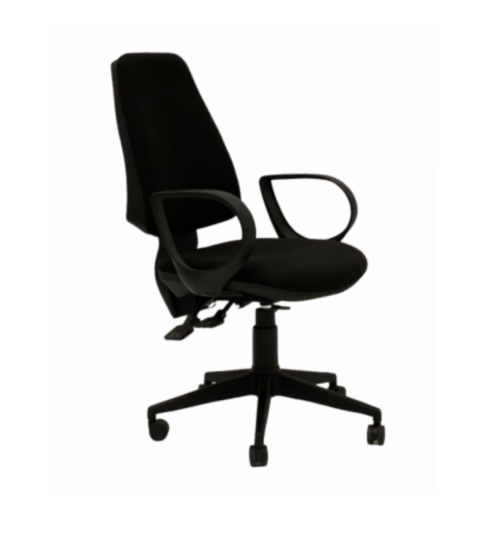 Silla ergonómica de oficina modelo  ERGOFLEXA , con brazos fijos star